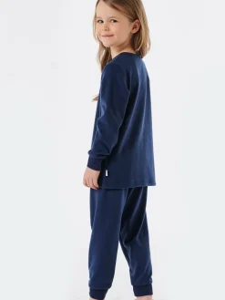 Schiesser Mädchen<Mädchen Pyjama - Cat Zoe Fleece marine bedruckt