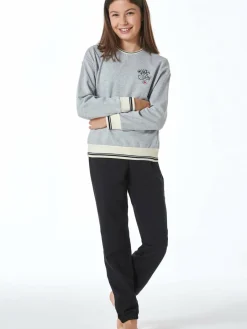 Schiesser Mädchen<Mädchen Pyjama - Nightwear grau bedruckt