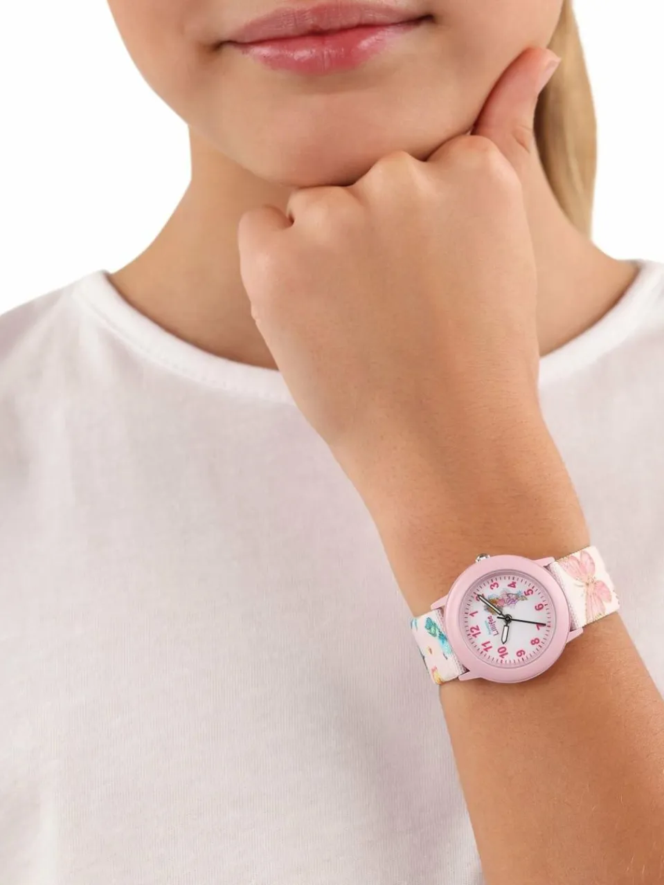 Prinzessin Lillifee Mädchen<Mädchen Quarzuhr weiß gemustert