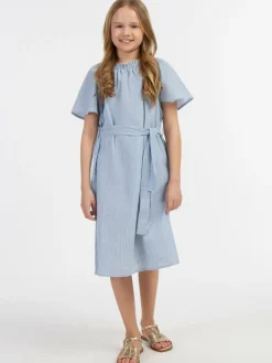 Dreimaster Mädchen<Mädchen Sommerkleid blau gestreift