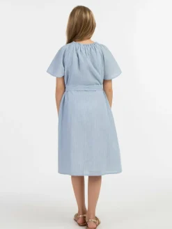 Dreimaster Mädchen<Mädchen Sommerkleid blau gestreift