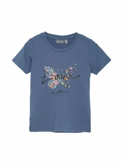 ColorKids Mädchen<Mädchen T-Shirt - COT-shirt W. Print -S/S, Girl indigo bedruckt