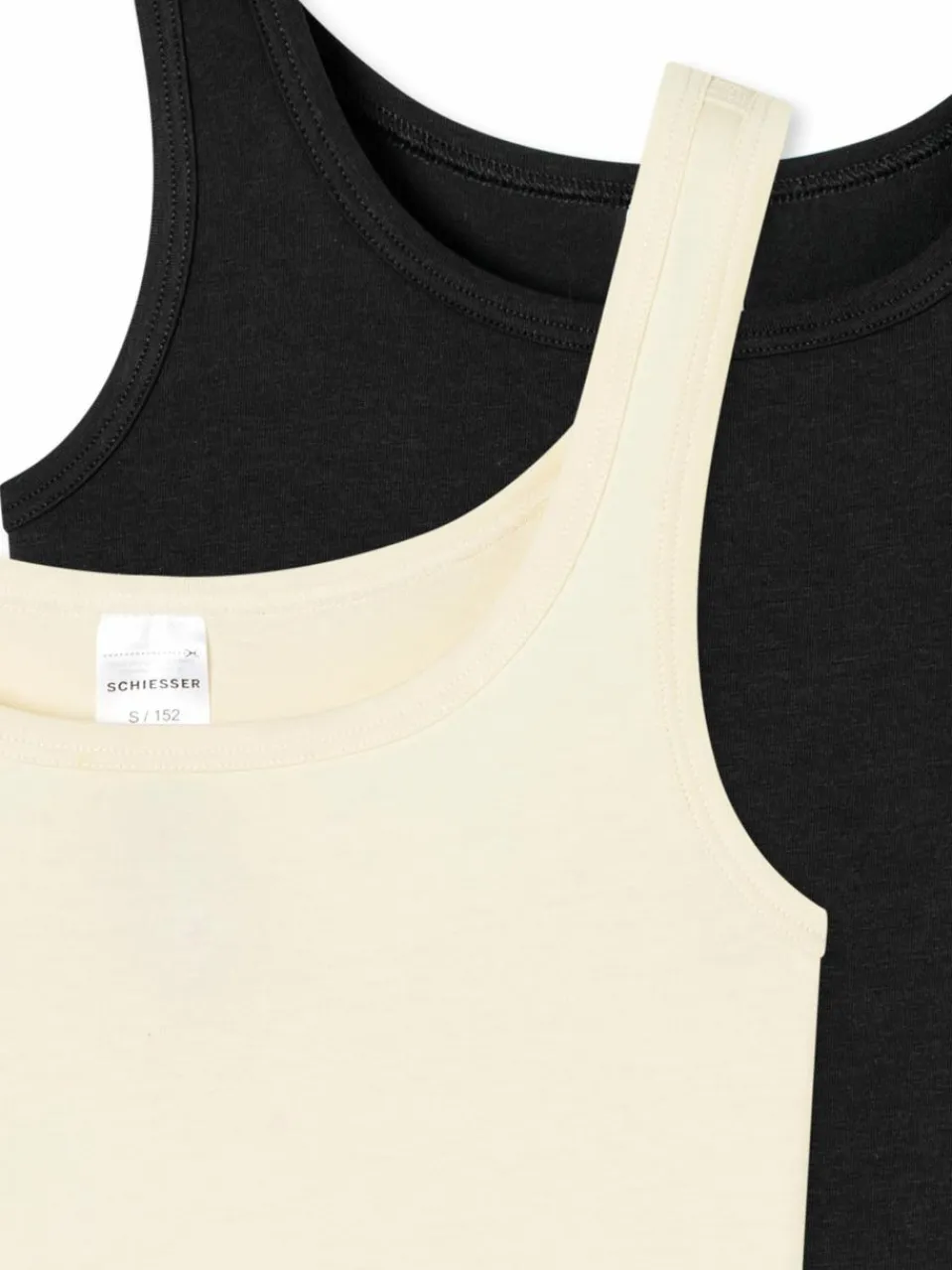 Schiesser Mädchen<Mädchen Unterhemd - 95/5 schwarz vanille uni