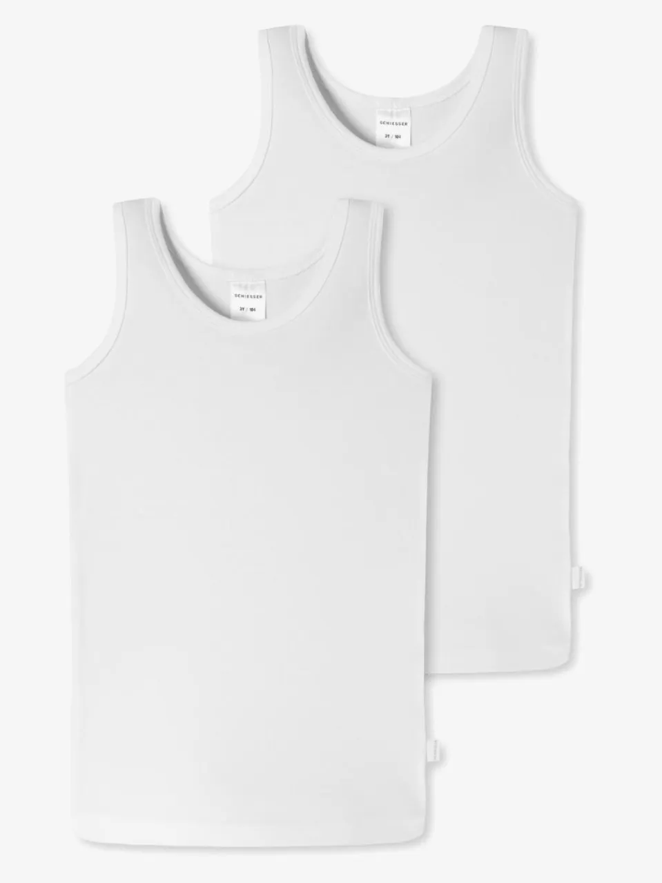 Schiesser Mädchen<Mädchen Unterhemden - 2er-Pack Basic Kids weiß uni