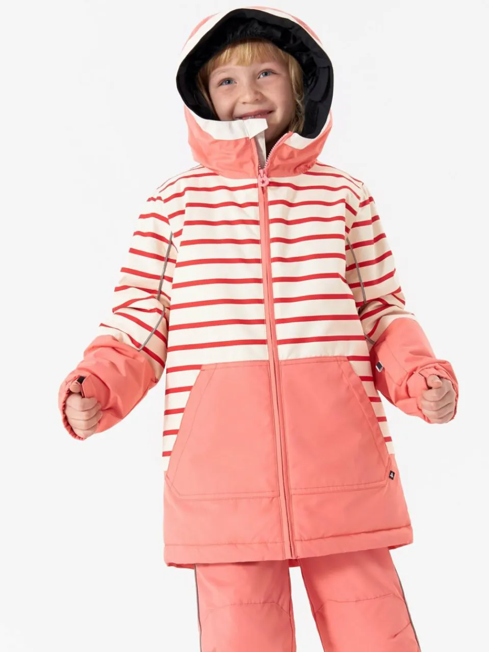 WeeDo Mädchen<Mädchen Winterjacke rosa gestreift