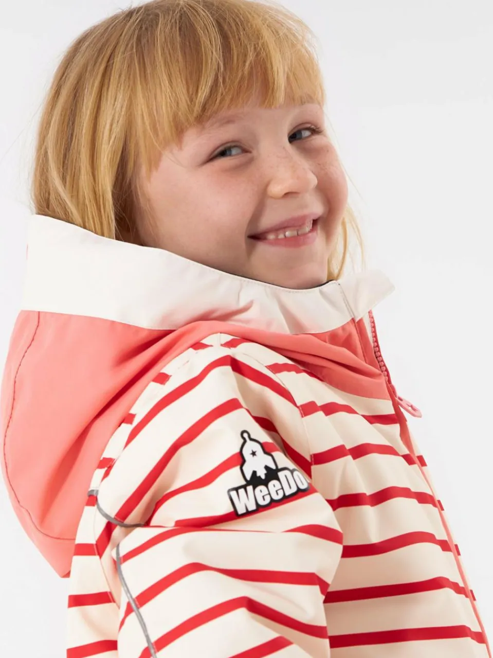 WeeDo Mädchen<Mädchen Winterjacke rosa gestreift