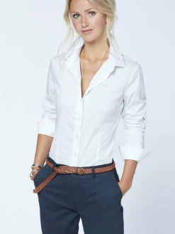 Polo Sylt Blusen<Bluse im schlichten Casual-Look weiß uni