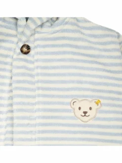 Steiff Mädchen<Unisex Bademantel hellblau gestreift