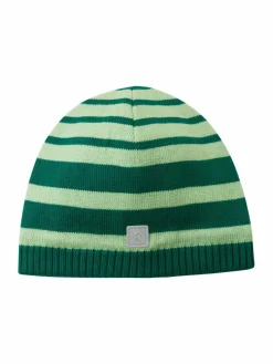 reima Jungen|Mädchen<Unisex Beanie - Haapa grün gestreift