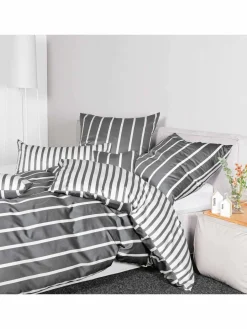 Janine Heimtextilien<Unisex Bettwäsche 1er Pack mehrfarbig gestreift