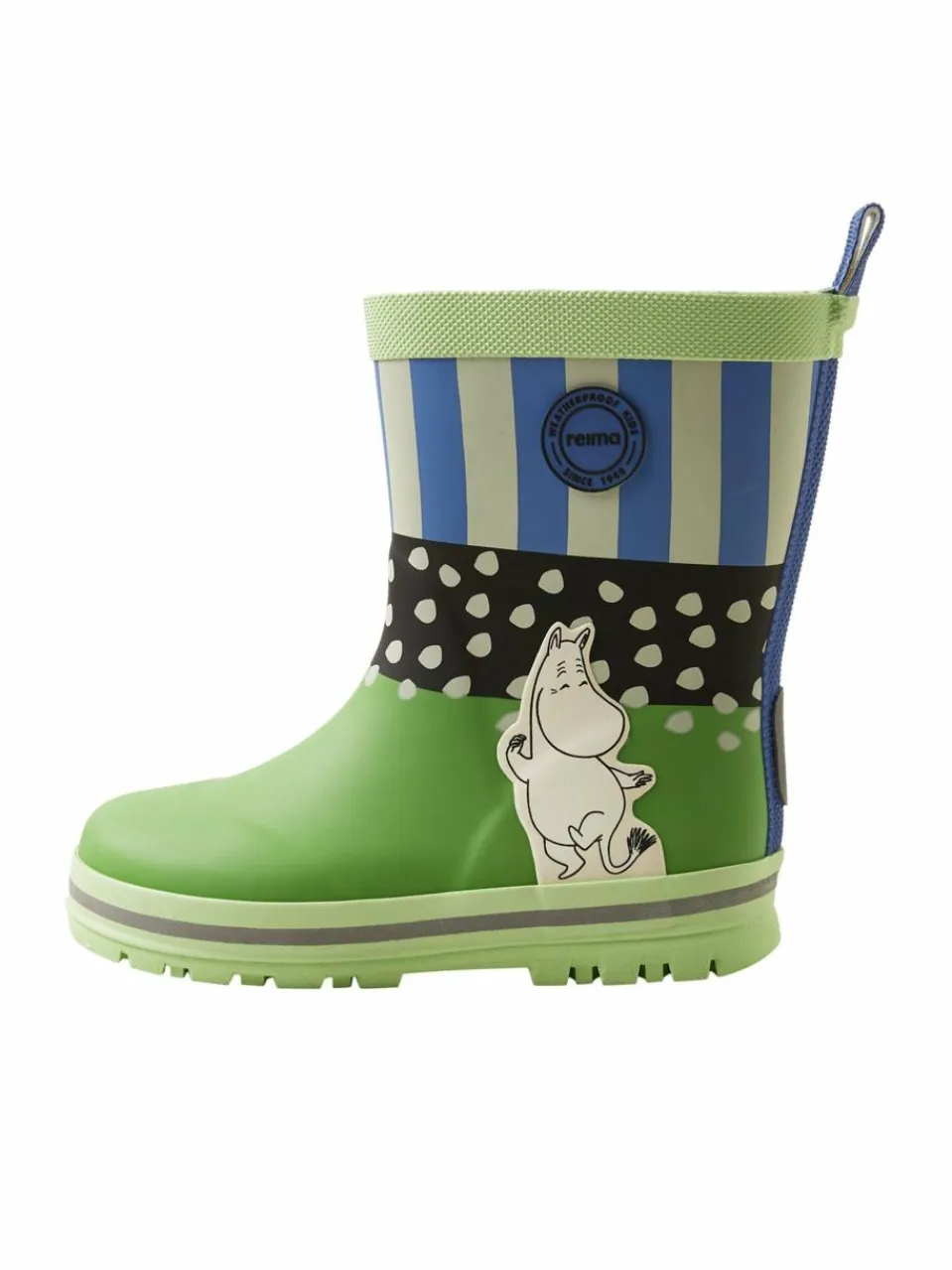 reima Mädchen|Jungen<Unisex Gummistiefel - Magisk Moomin grün gemustert