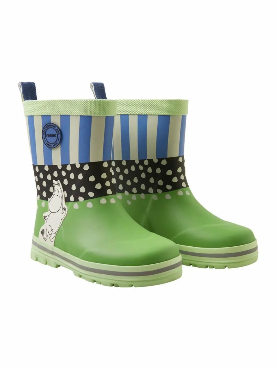 reima Mädchen|Jungen<Unisex Gummistiefel - Magisk Moomin grün gemustert