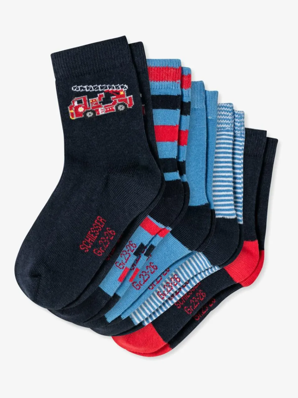 Schiesser Jungen<Unisex Kindersocken - 5er-Pack Feuerwehr mehrfarbig bedruckt