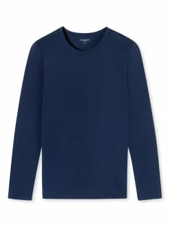 Schiesser Jungen<Unisex Unterziehshirt - Thermo blau uni