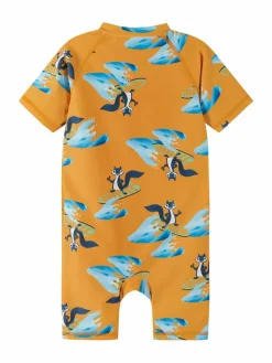 reima Mädchen|Jungen<Unisex UV-Overall - Atlantti orange gemustert